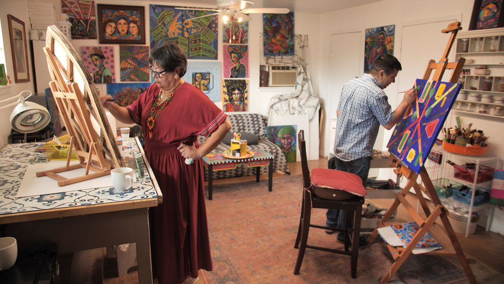 Mother, son artists painting a family legacy