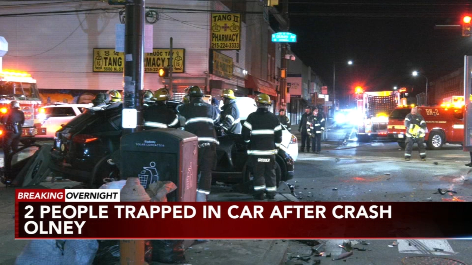 Officials 2 people trapped in vehicle after crash in Olney 6abc