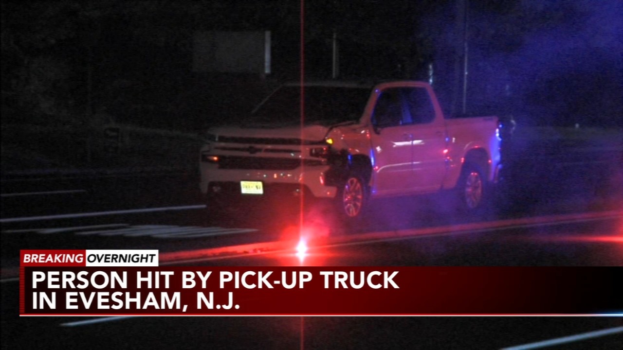 Pedestrian hospitalized after being struck by vehicle in Evesham, New Jersey
