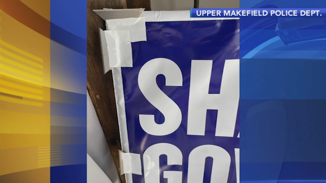 Political signs rigged with razor blades found in Bucks County: Police