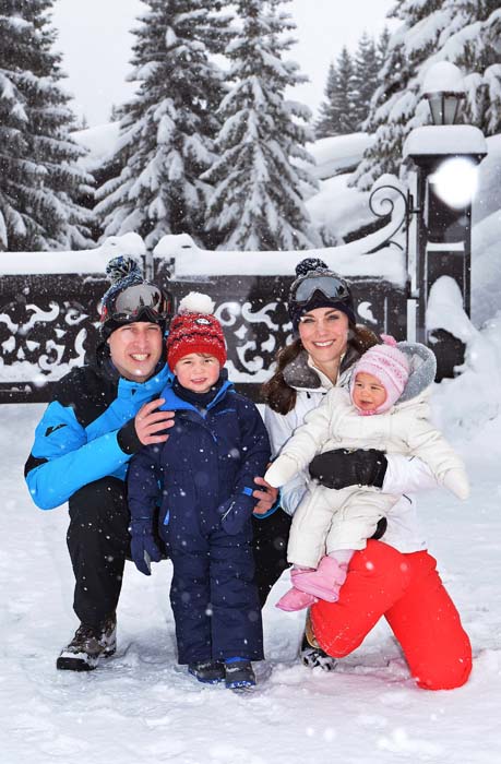 Prince William and Duchess of Cambridge with their children, Princess Charlotte, right, and Prince George