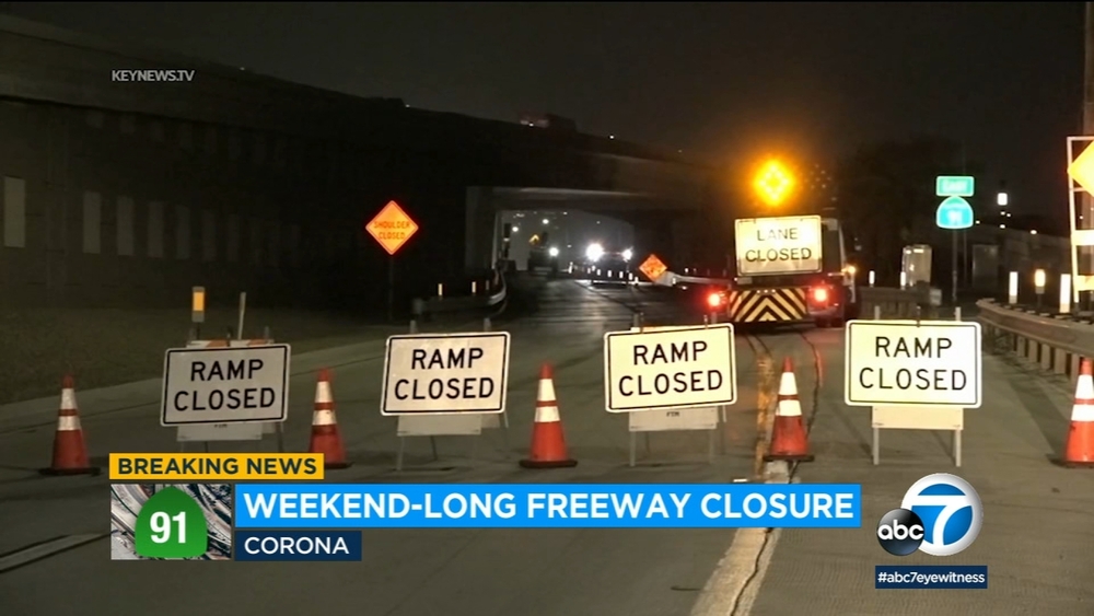Part of 91 Freeway in Corona to close this weekend
