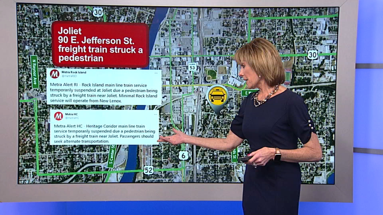 Metra service suspended on 2 lines after train hits pedestrian