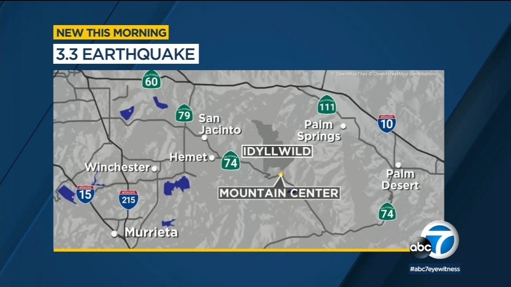 3.3-magnitude earthquake rattles Riverside County, USGS says