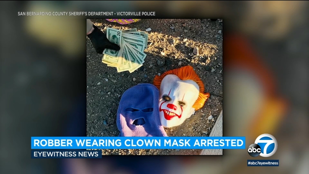 IE man wearing clown mask arrested for allegedly attacking 2 women