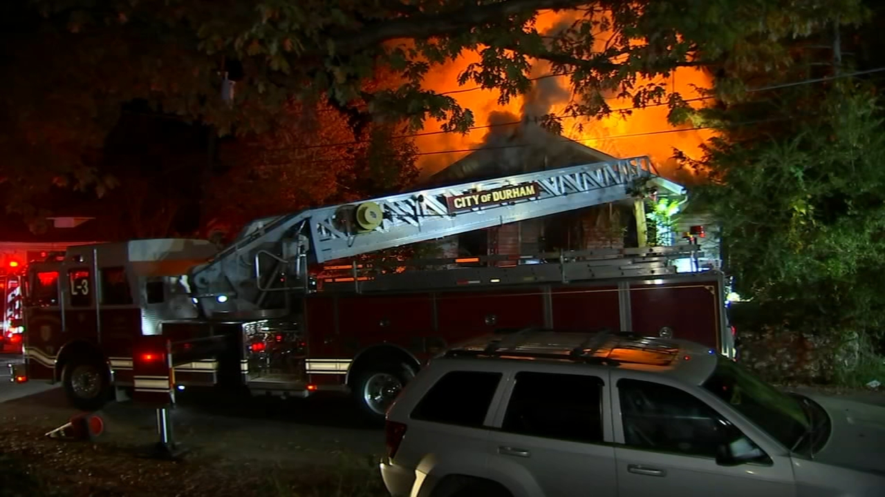 Massive flames from Durham house fire forces neighbors to evacuate