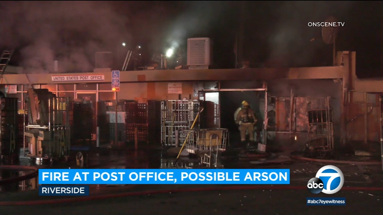 Possible arson fire rips through post office in Riverside