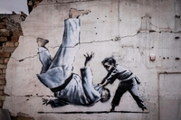 Banksy In Ukraine Street Artist Unveils Mural In Borodianka Ukrainian Banksy In Ukraine Street Artist Unveils Mural In Borodianka Ukrainian
