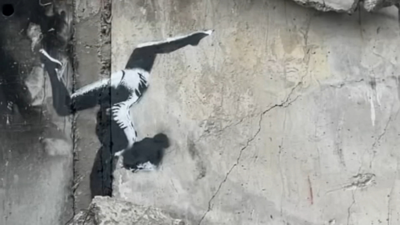Banksy in Ukraine: Street artist unveils mural in Borodianka