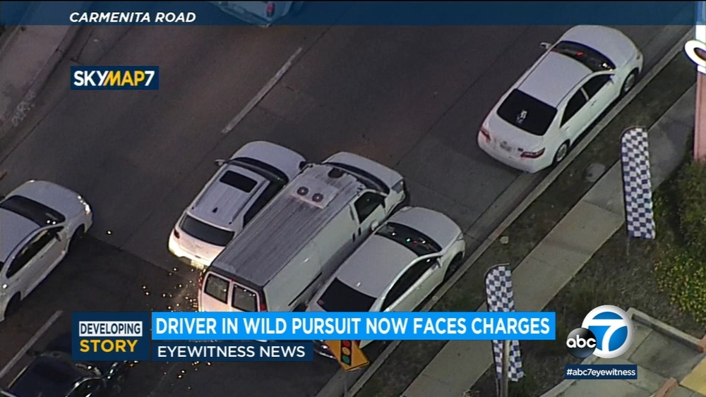 Felony charges filed against driver in chase through OC, LA