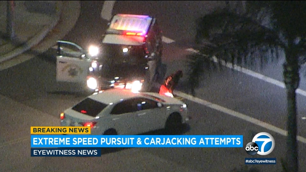 Suspect tries to carjack passing motorists as chase ends in Ontario