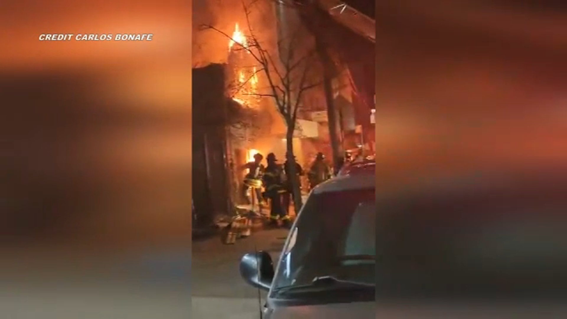 Flames engulf pizzeria in early-morning Bronx fire