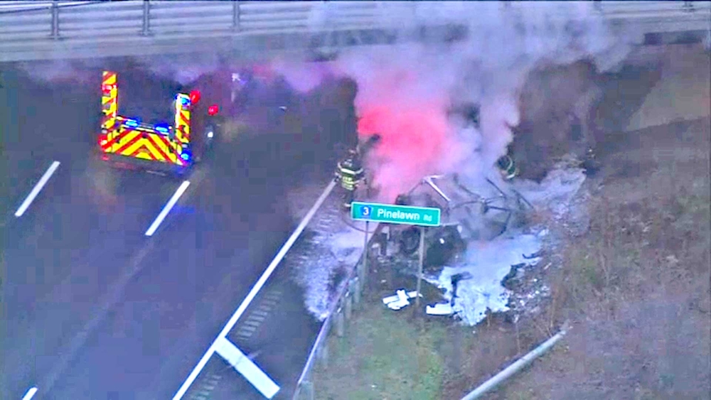MTA heroes help rescue driver from burning car on Long Island