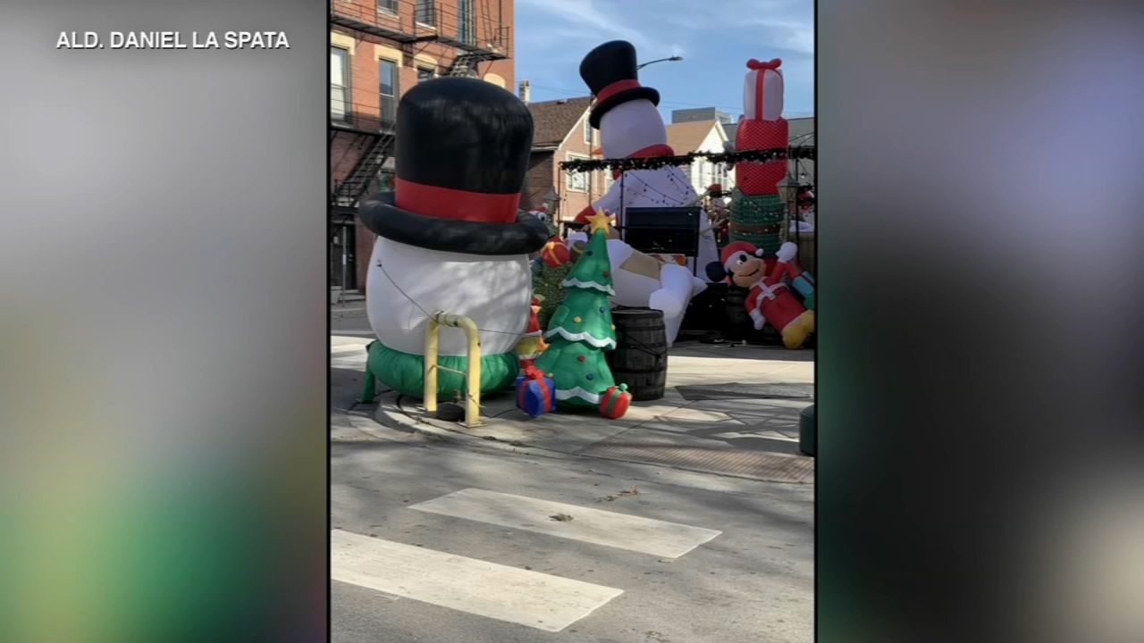 Chicago pub owner, city fighting over inflatable holiday decorations