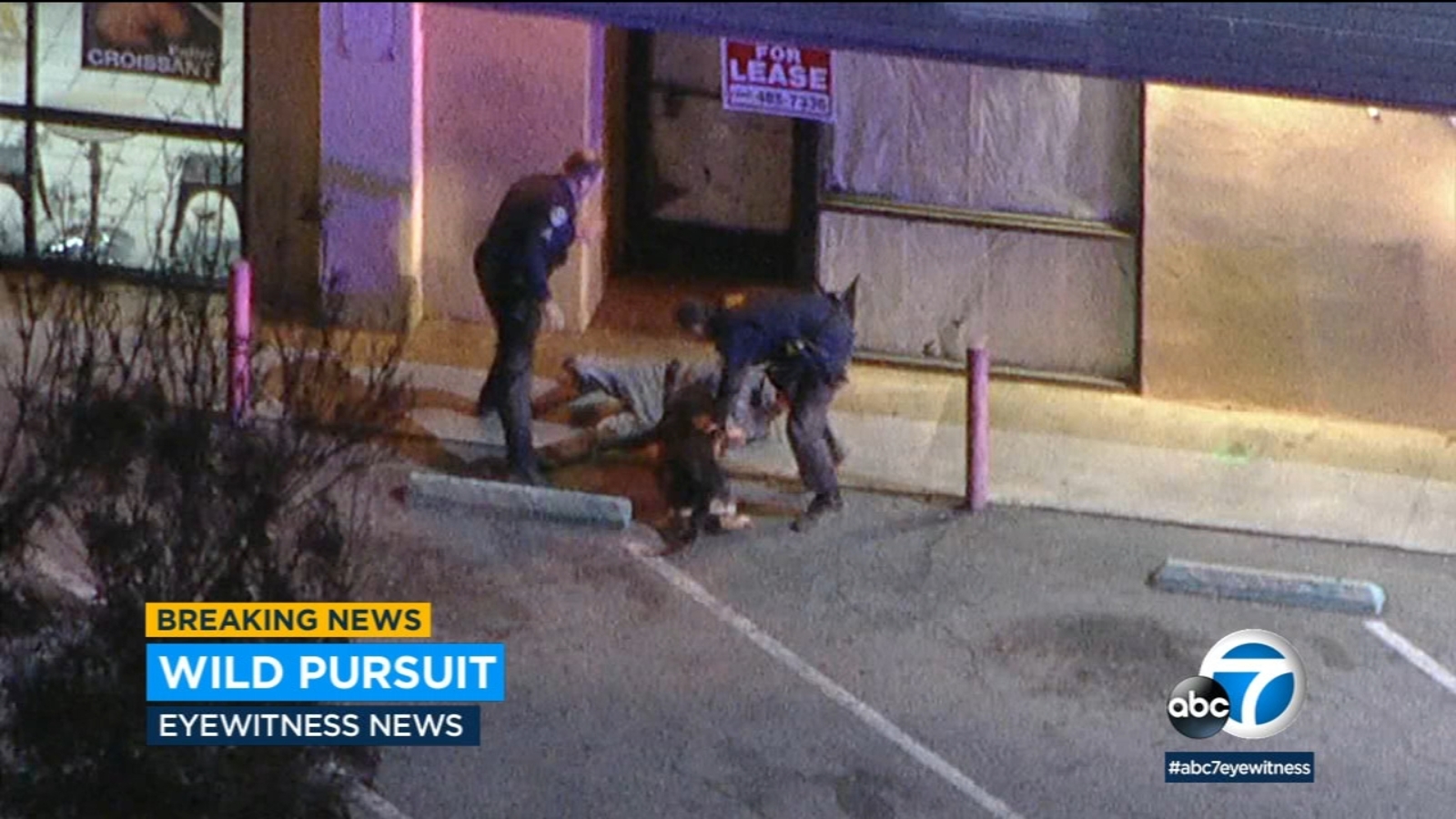 Chase through LA ends in chaotic search for armed robbery suspect ...