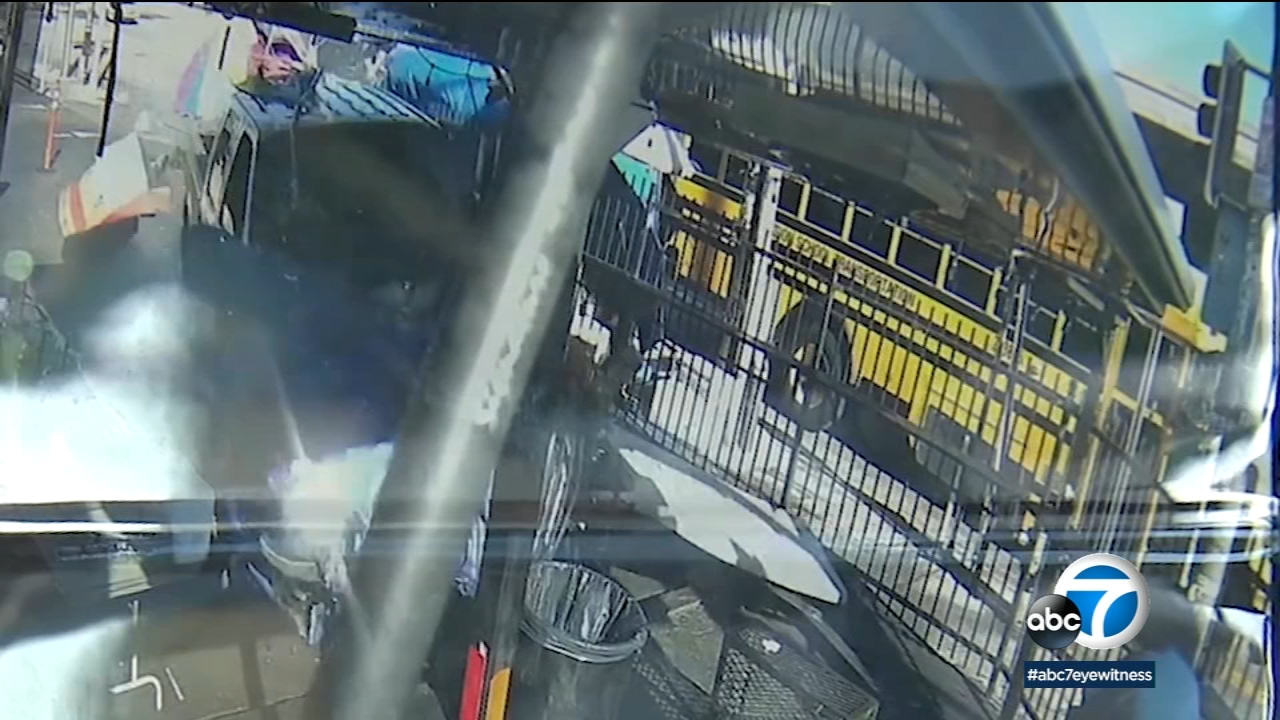 Video shows moment stolen car slams into flower stand after chase