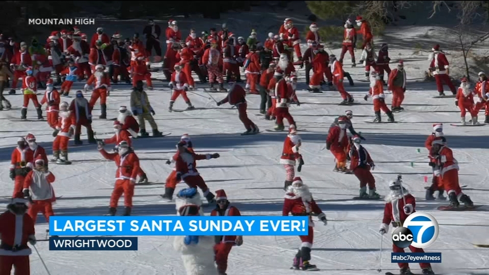 Santas hit the slopes at Mountain High in Wrightwood