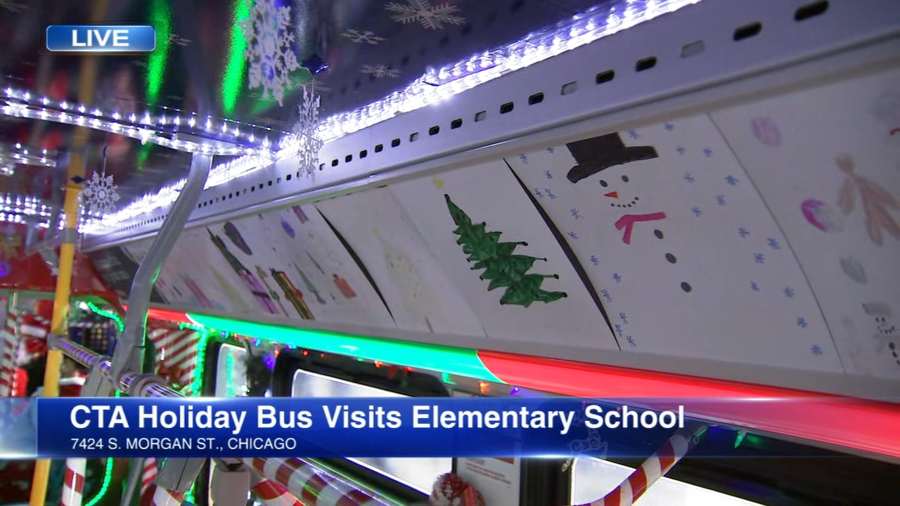 Students get to see their artwork first-hand on CTA Holiday Bus