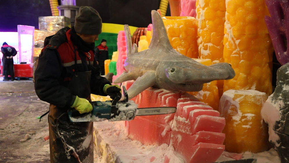 Explore a winter wonderland carved from ice!