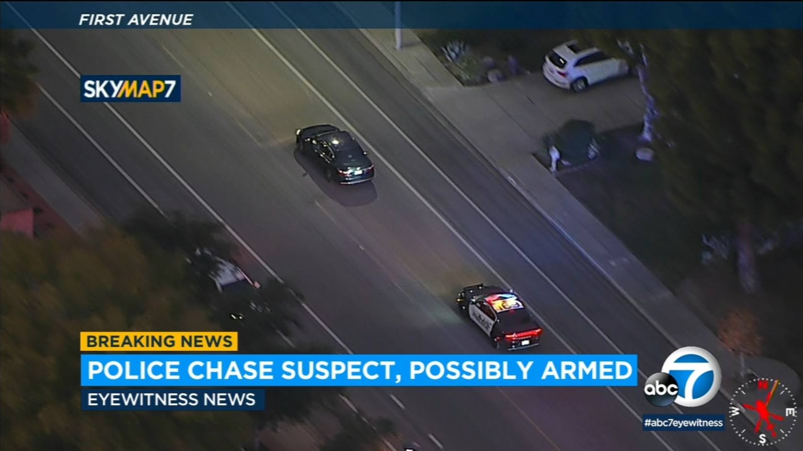 Chase: Police chase possibly armed suspect through the San Gabriel ...