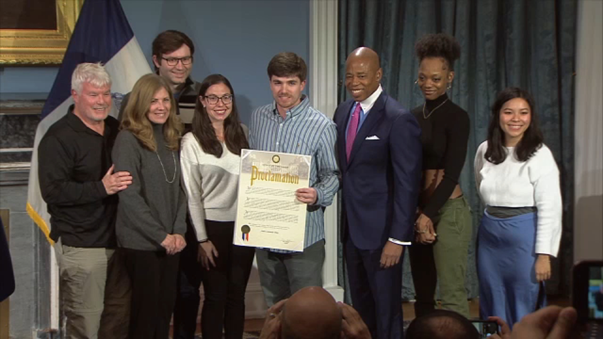Hero teacher honored after intervening in subway attack