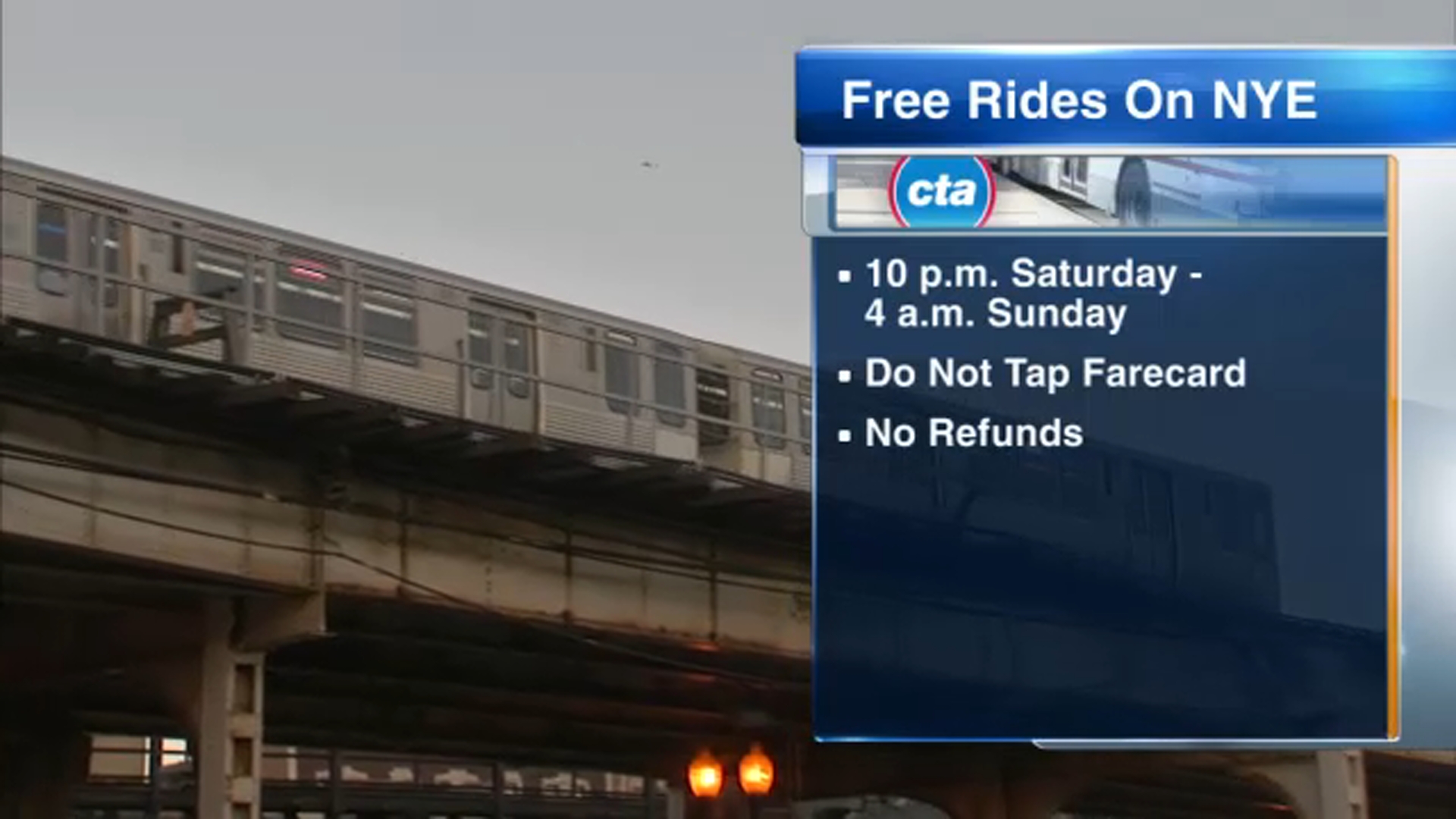 CTA offering free rides on NYE