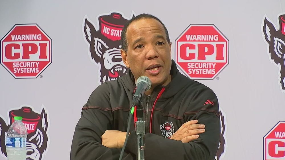 NCSU basketball Coach Kevin Keatts reacts to Damar Hamlin health scare