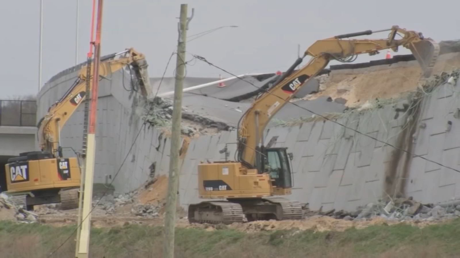 Work to begin soon to replace collapsed retaining wall along I295 in Bellmawr, New Jersey