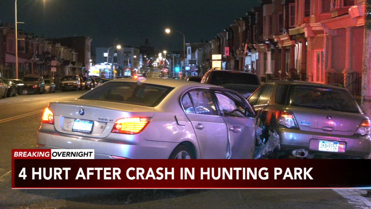4 people injured after crash in Hunting Park