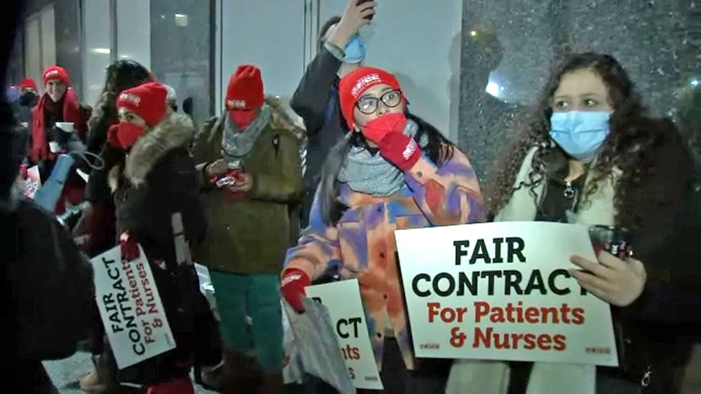 Nurses on strike at 2 NYC hospitals