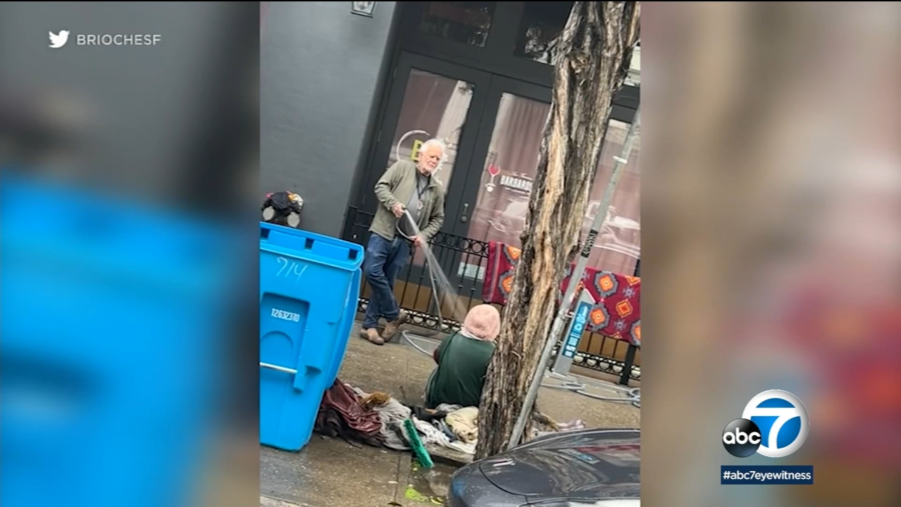 San Francisco business owner sprays homeless woman with hose
