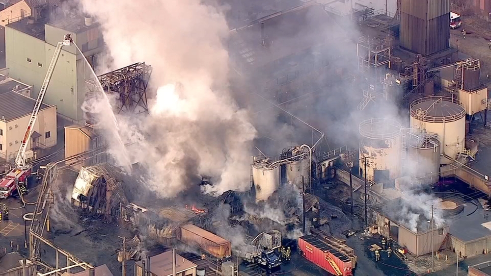 Firefighters fight massive blaze at La Salle chemical plant