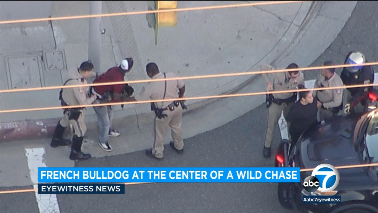 Chase on 405 Freeway ends with man, woman surrendering