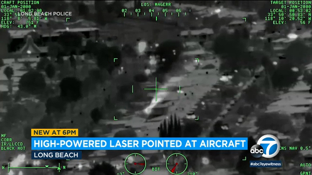 Man accused of pointing laser at aircraft flying over Long Beach