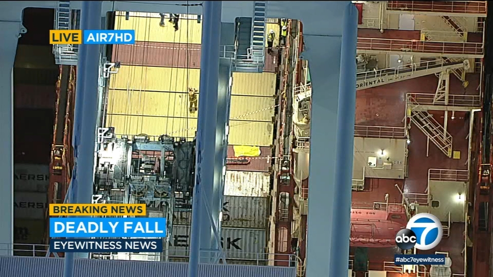 Man falls to his death on ship at Port of Los Angeles, authorities say