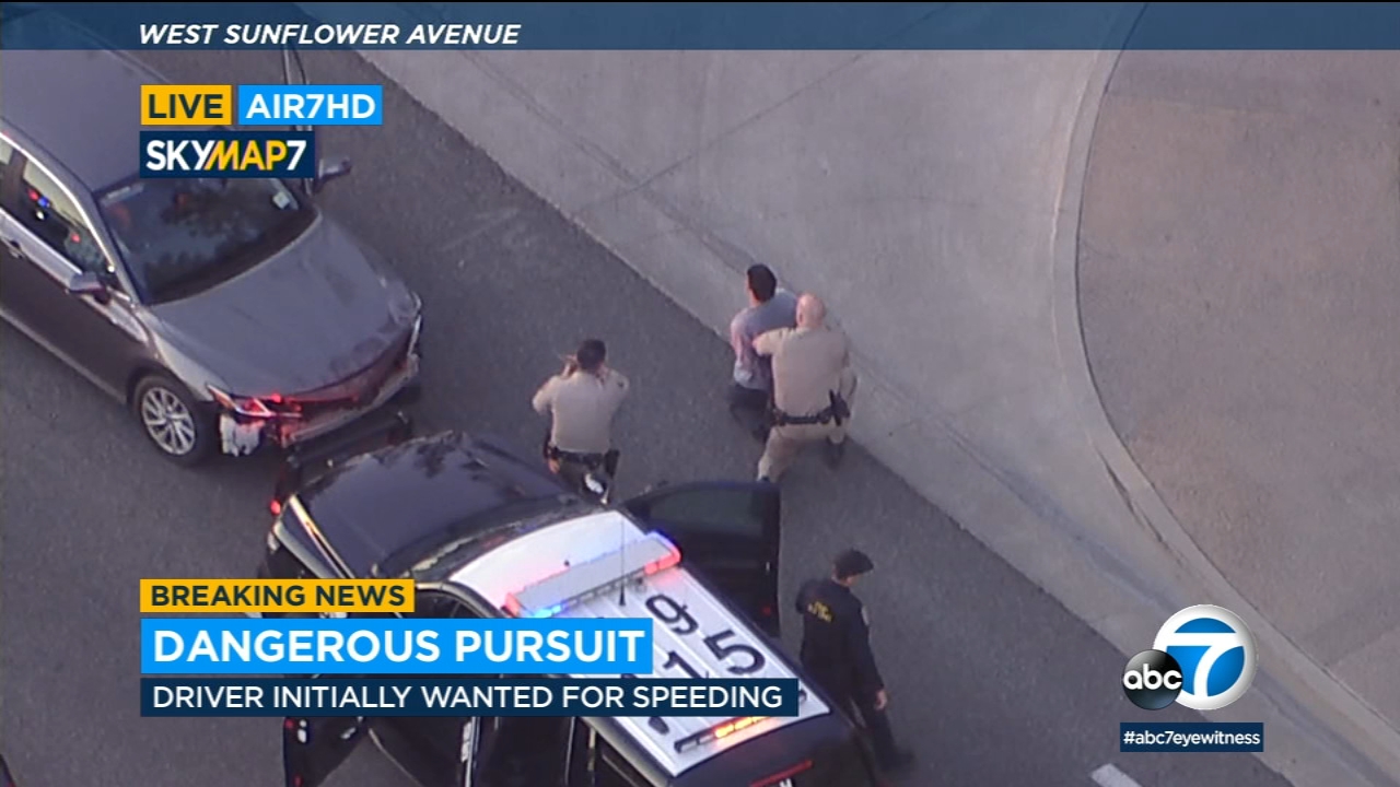 Chase through Orange County ends with PIT maneuver