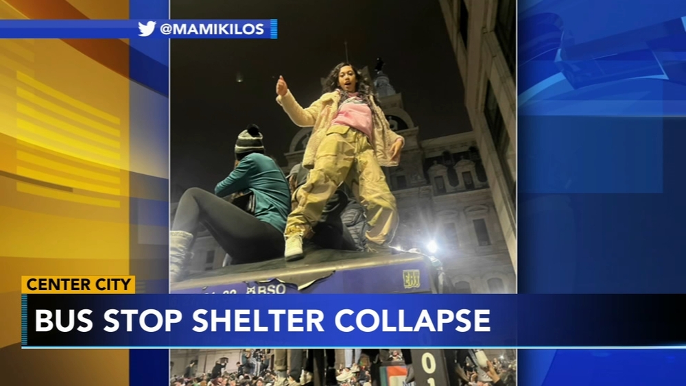 Eagles fan recalls falling from bus shelter during Broad Street party