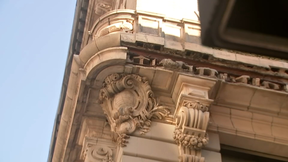 Woman hit in the head by falling debris in Center City