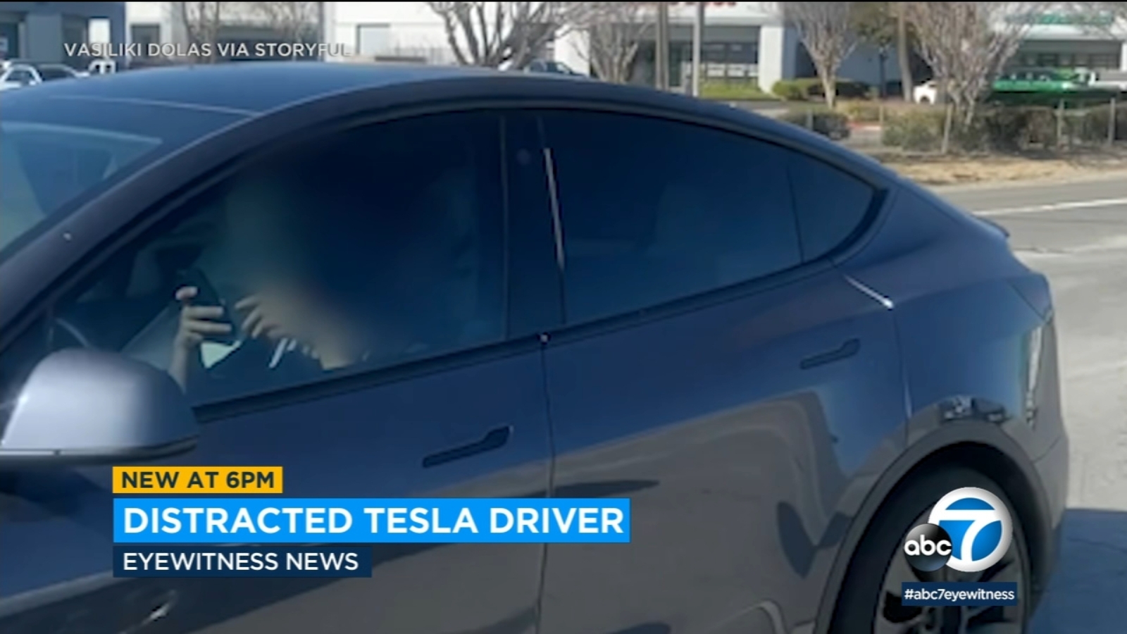 ‘It has become disturbing:’ Woman captures 2nd Tesla driver driving distracted on SoCal freeway