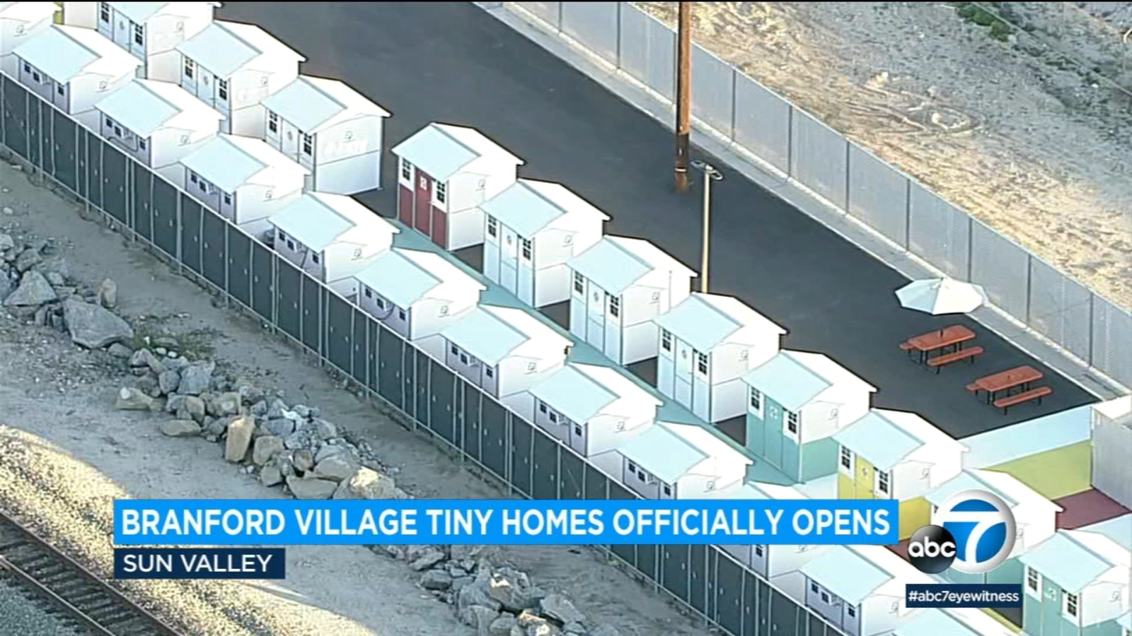 Solving Los Angeles homelessness Branford Village Tiny Homes for 160 unhoused opens in Sun