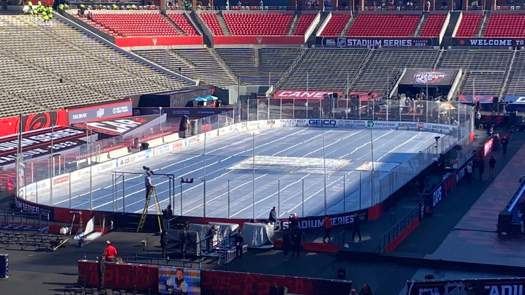 Annual Carolina Hurricanes alumni game taking place at Carter-Finley Stadium