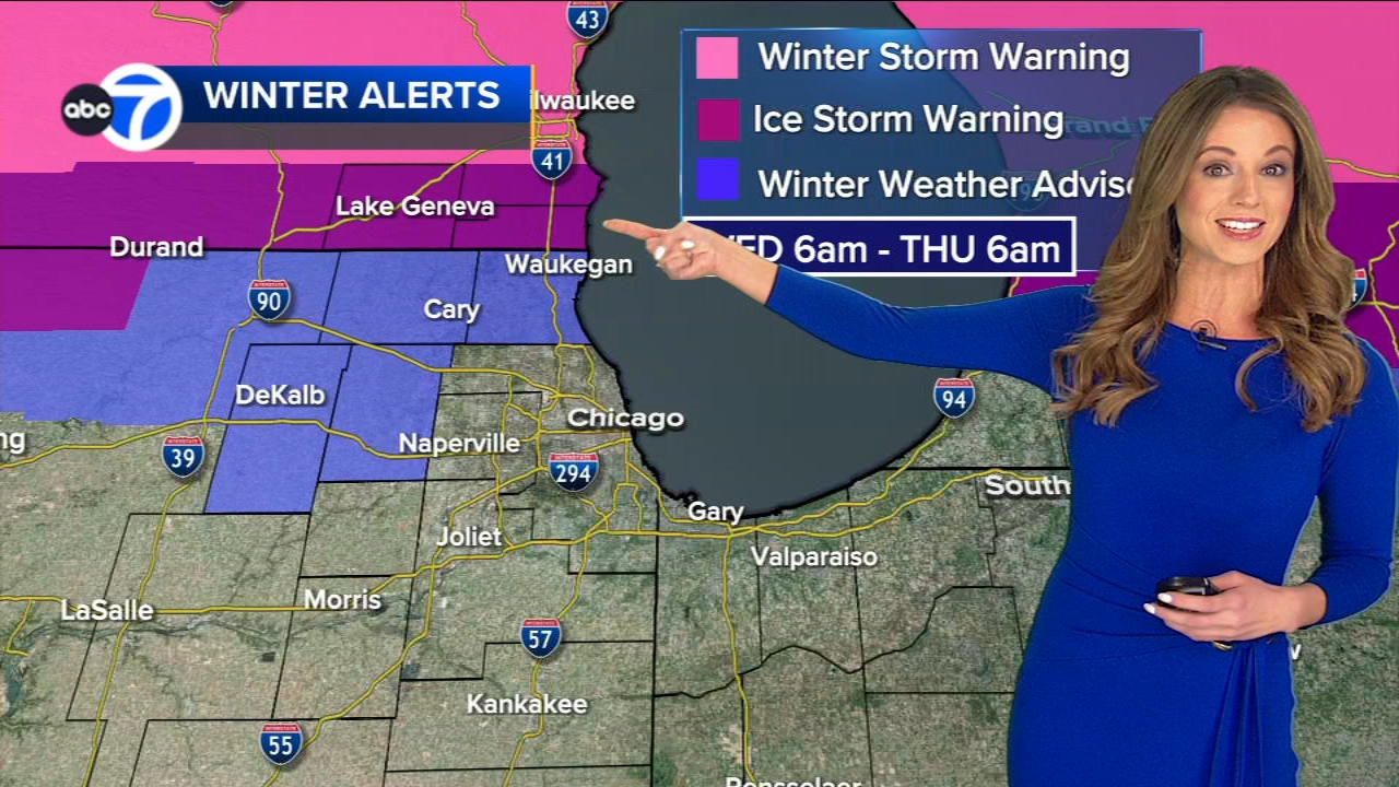 Heavy rain, ice forecast for Chicago area Wednesday