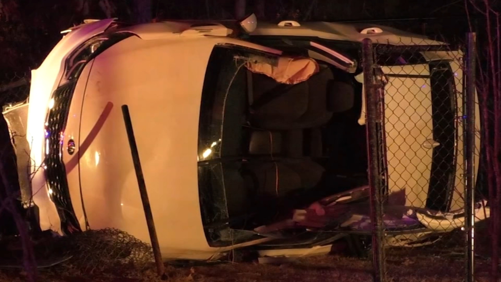 Car crash rollover accident in fayetteville sends woman to hospital