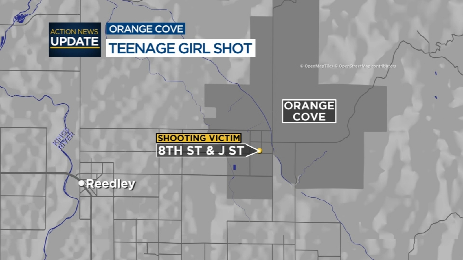 Teenage girl hospitalized after shooting in Orange Cove, authorities