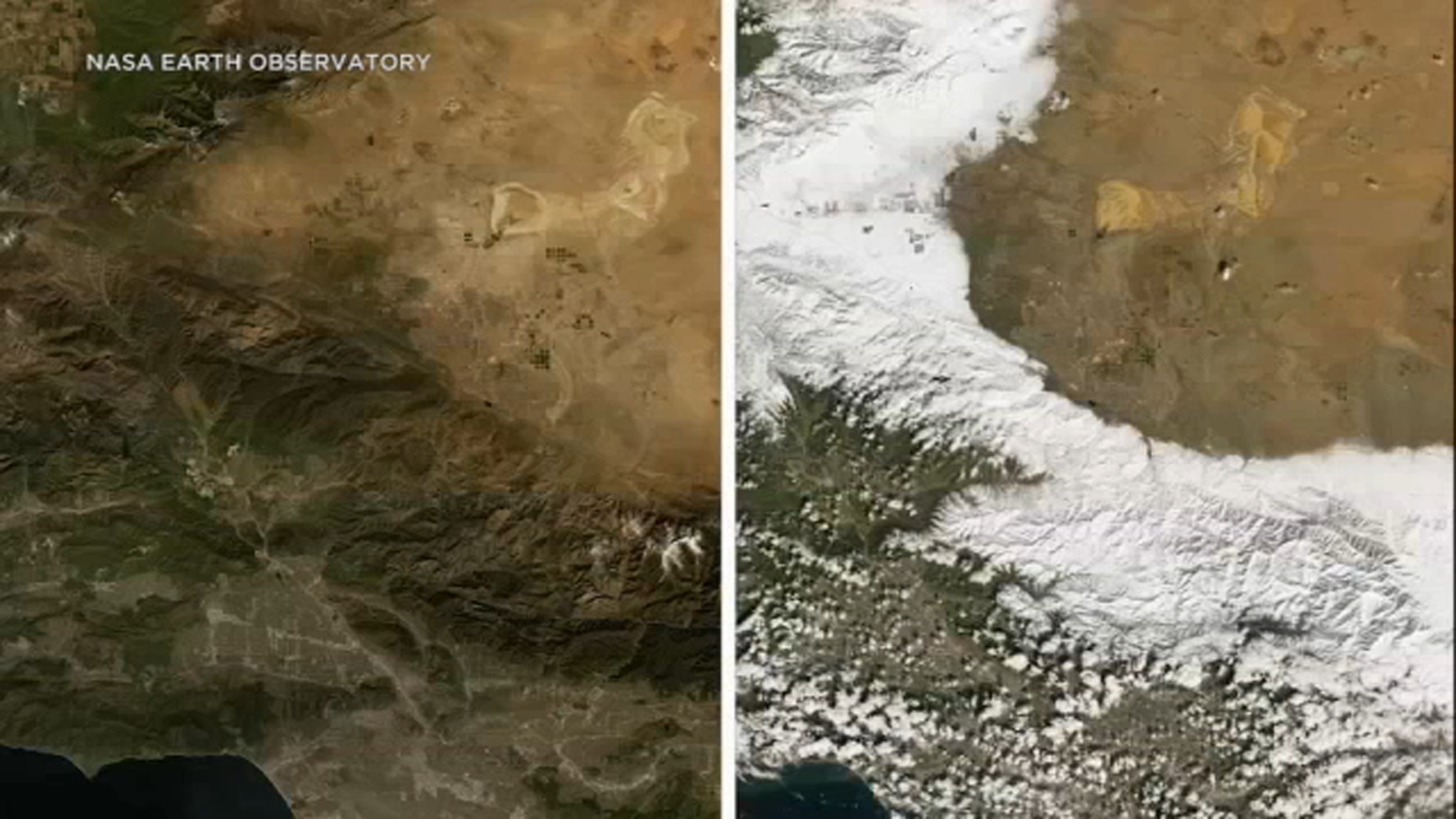 Sur de California: Imágenes muestran montañas antes, después de nevada