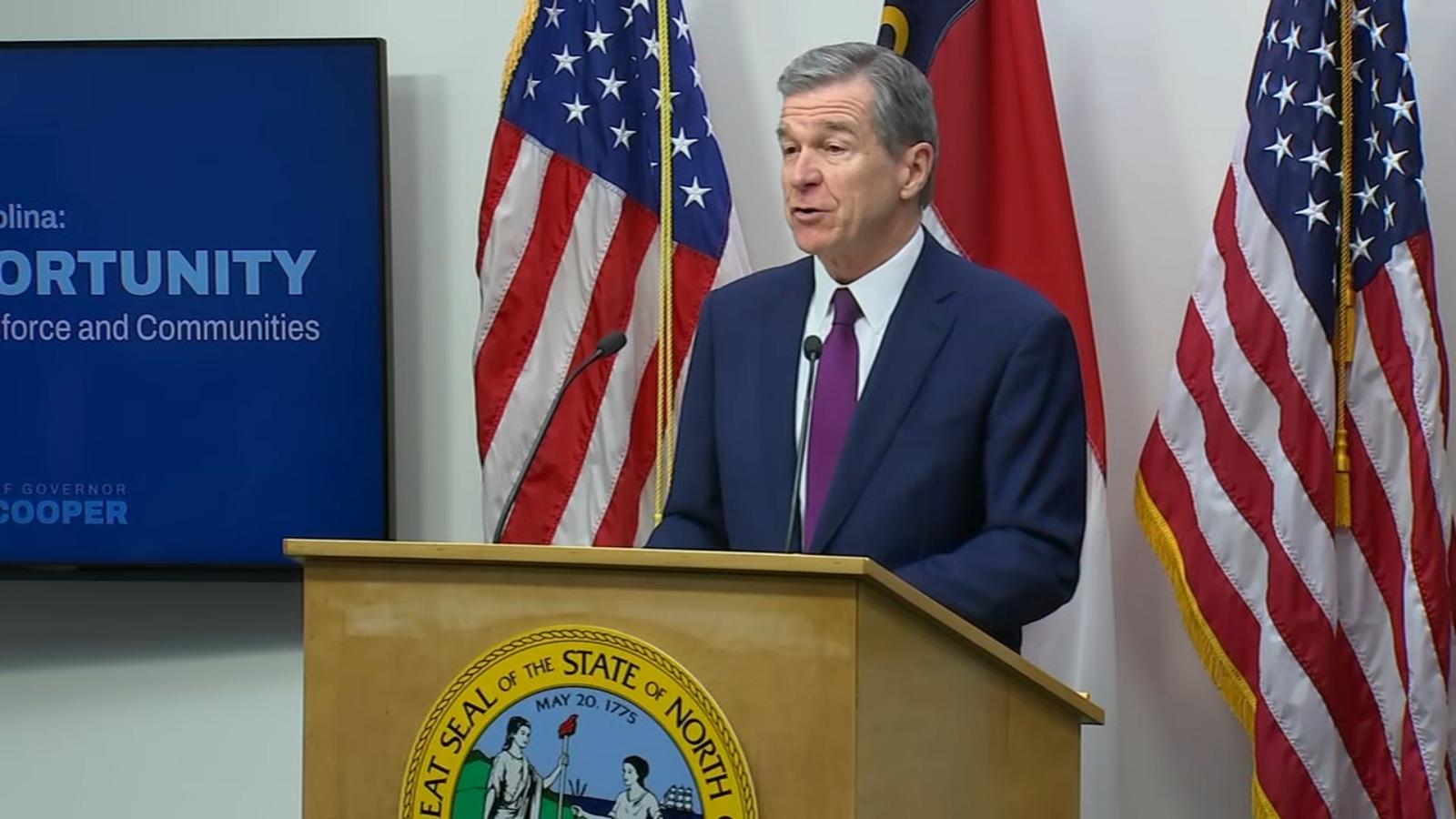 NC teachers Governor Roy Cooper shares budget to strengthen education, including