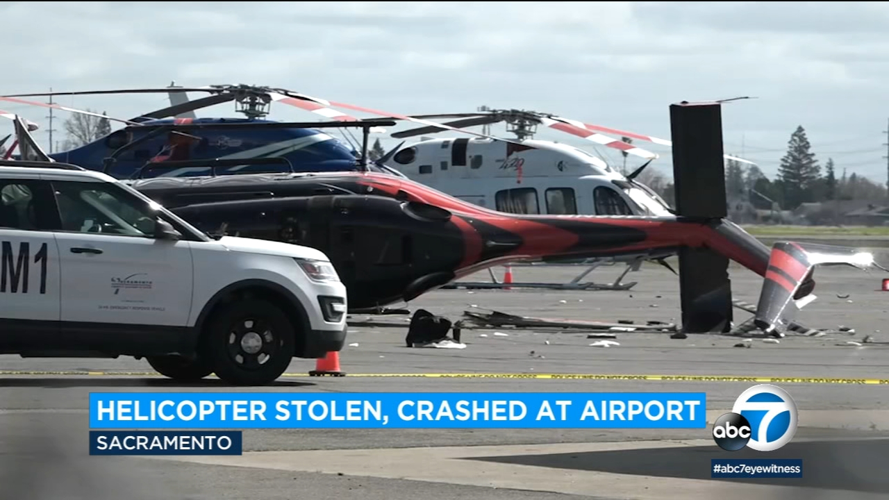 Suspect crashes helicopter after trying to steal it from airport
