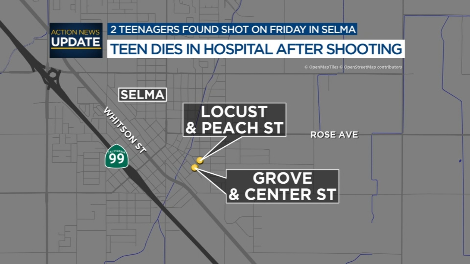 Teen dies in hospital after double shooting in Selma, police say