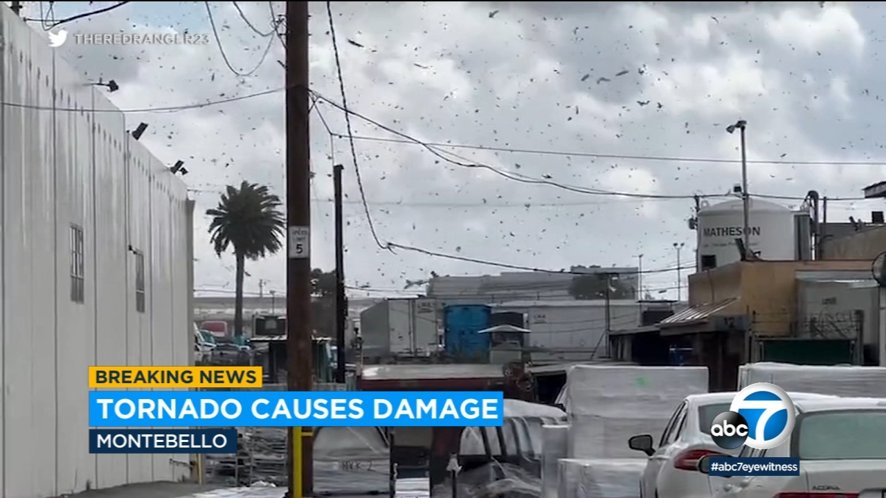 Tornado arranca techos de edificios en Montebello, un herido
