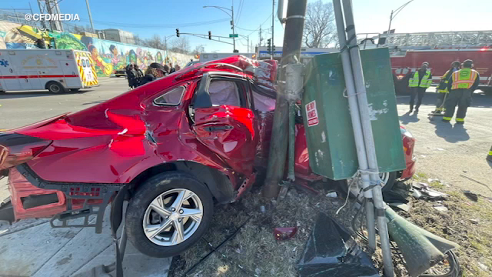 Toddler among 3 critically injured in car crash today near West 87th